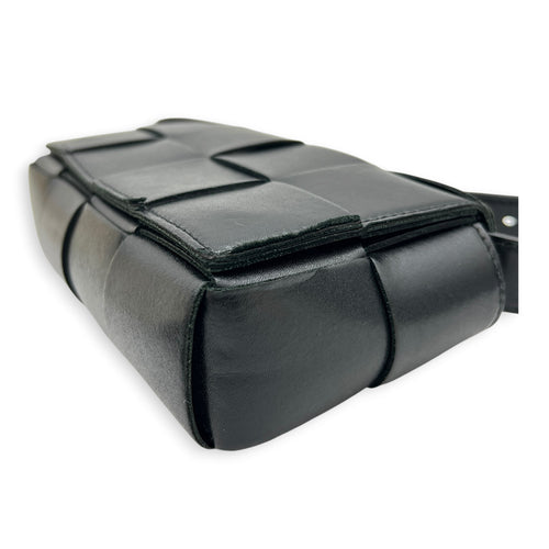 Cassette Belt Bag Black in Calfskin, Silver hardware
