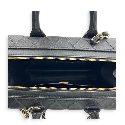 Quilted Studded Square Vanity Bag Black in Calfskin, Gold hardware