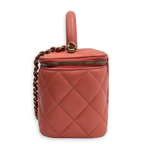 CC Vanity Top Handle Bag Pink in Lambskin, Gold hardware