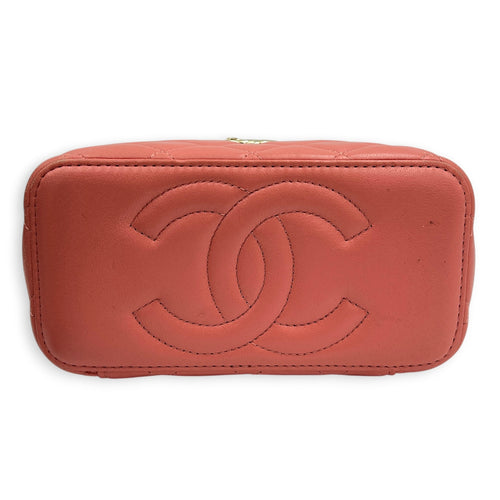 CC Vanity Top Handle Bag Pink in Lambskin, Gold hardware