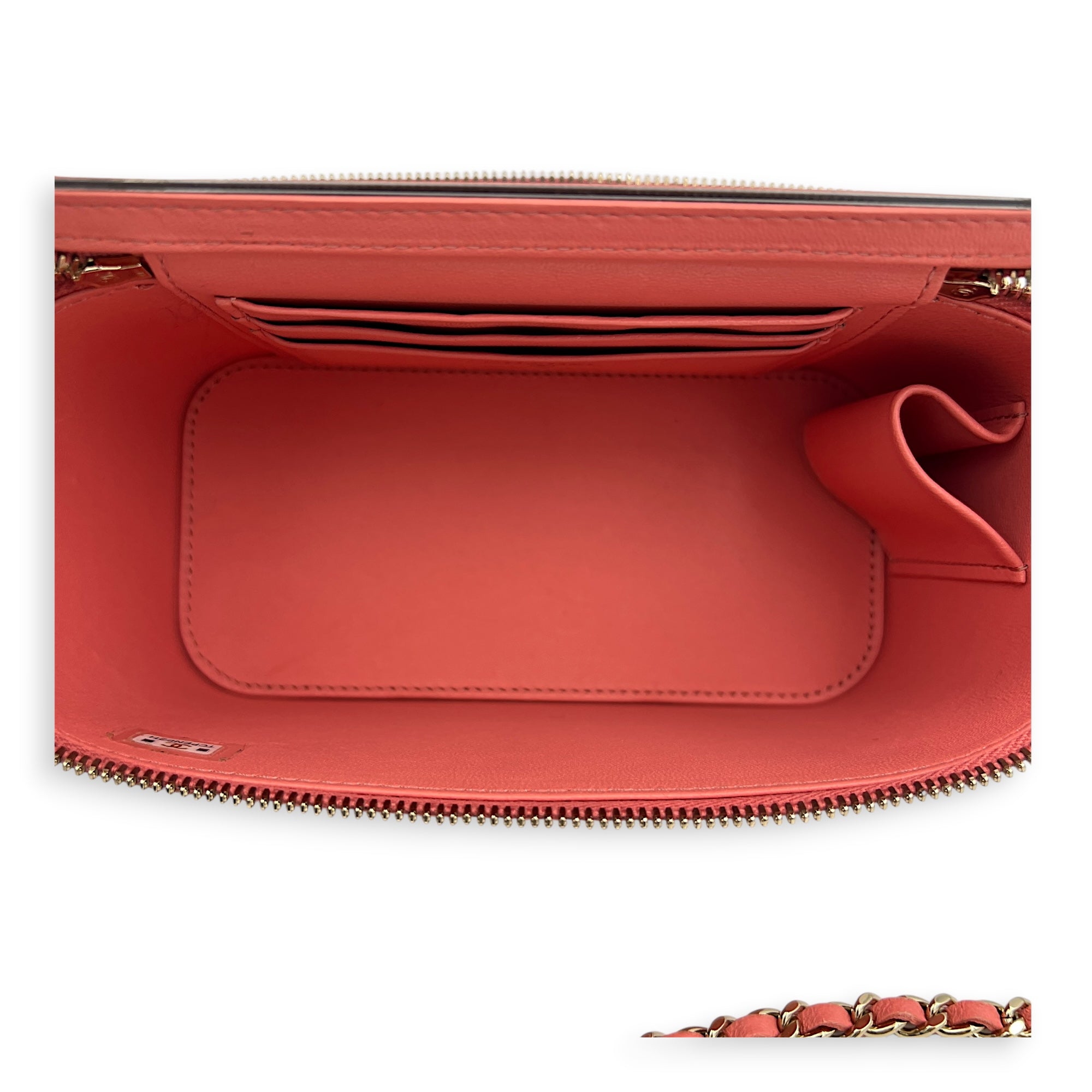 CC Vanity Top Handle Bag Pink in Lambskin, Gold hardware