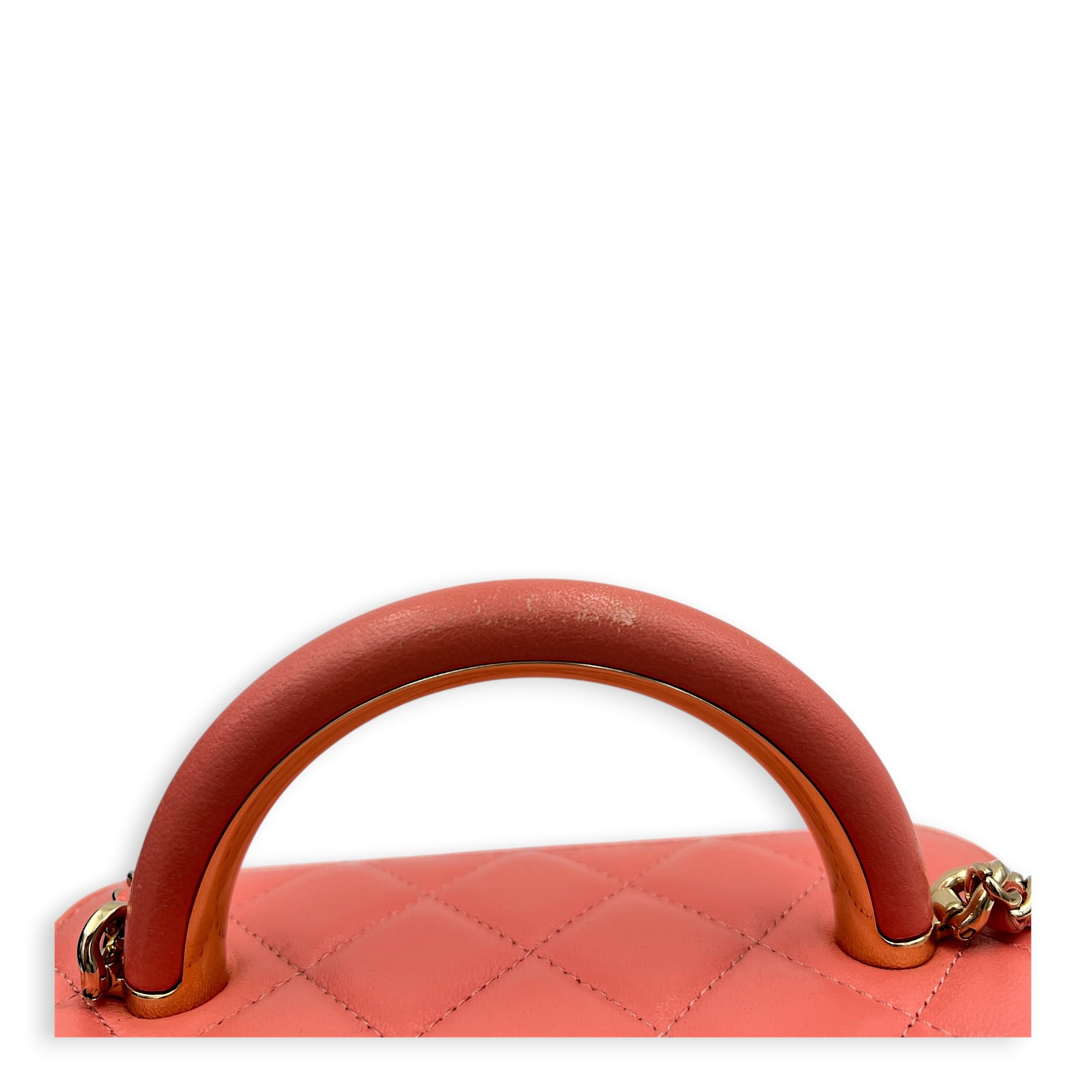 CC Vanity Top Handle Bag Pink in Lambskin, Gold hardware