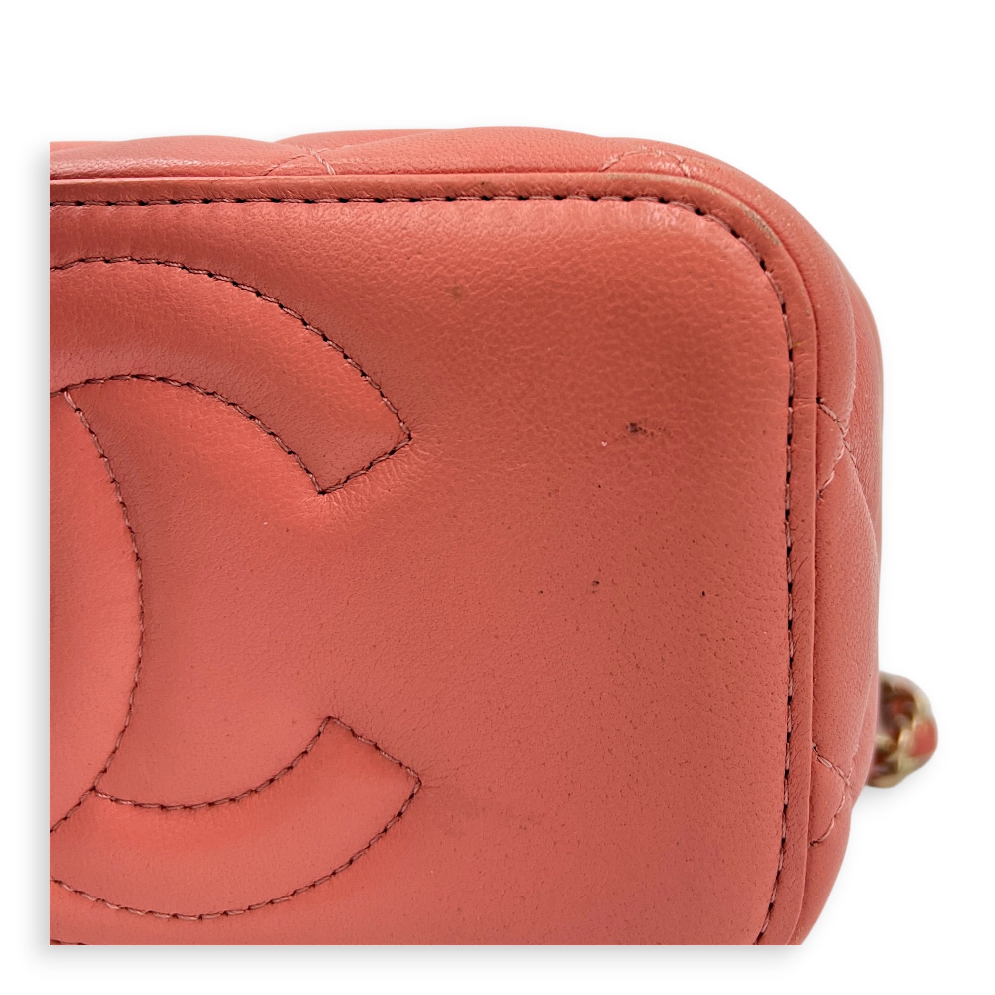 CC Vanity Top Handle Bag Pink in Lambskin, Gold hardware