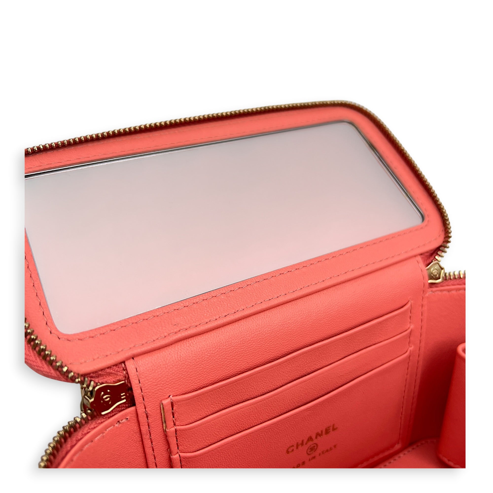 CC Vanity Top Handle Bag Pink in Lambskin, Gold hardware