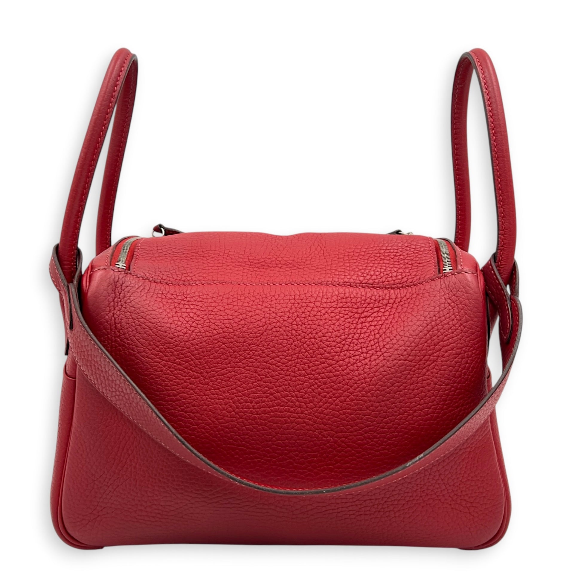 Lindy 26 Geranium Shoulder Bag in Clemence, Silver hardware