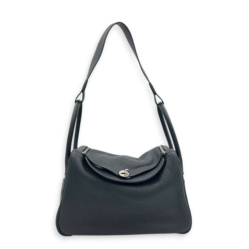 Lindy 34 Black Shoulder Bag in Clemence, Palladium hardware