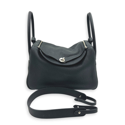 Lindy 34 Black Shoulder Bag in Clemence, Palladium hardware