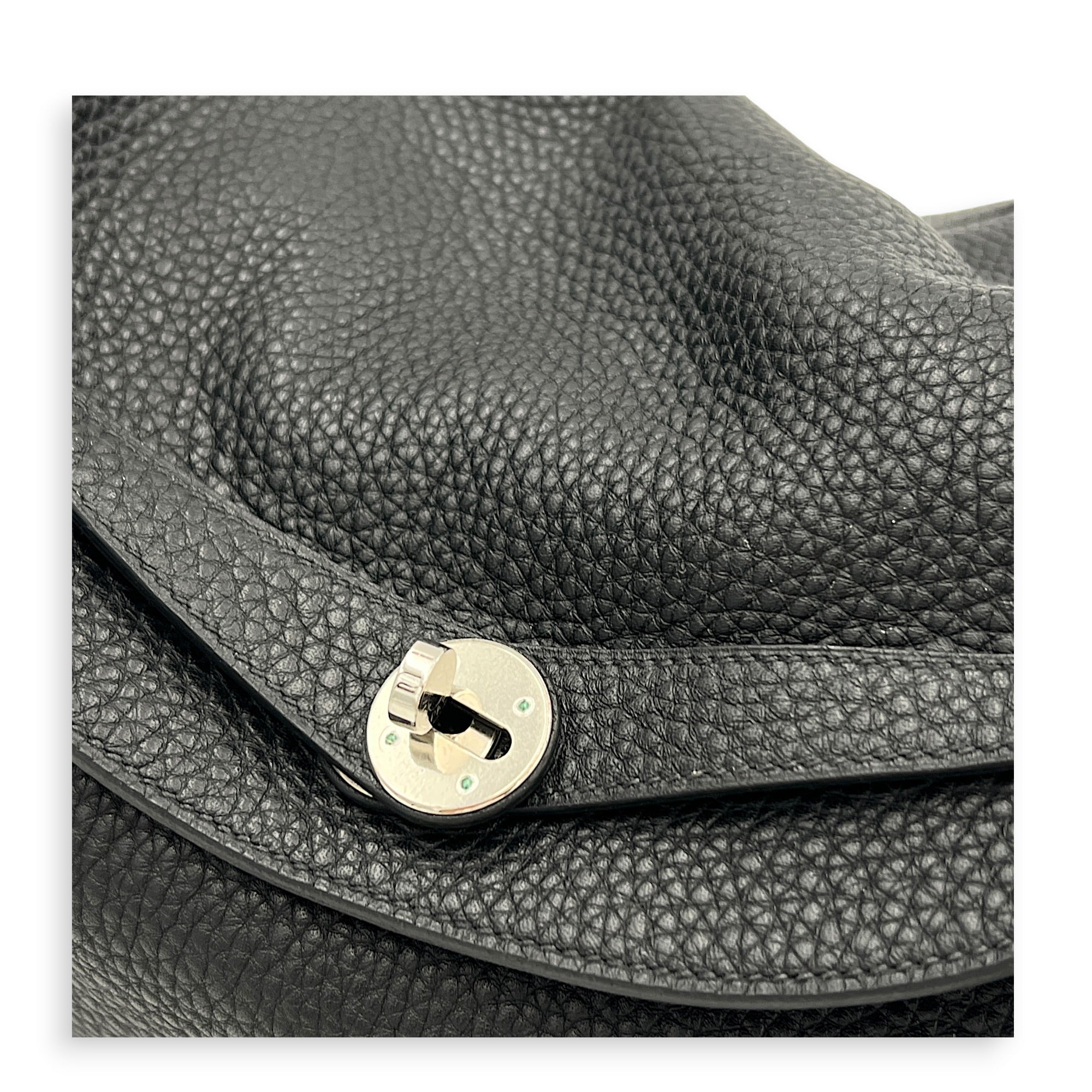 Lindy 34 Black Shoulder Bag in Clemence, Palladium hardware