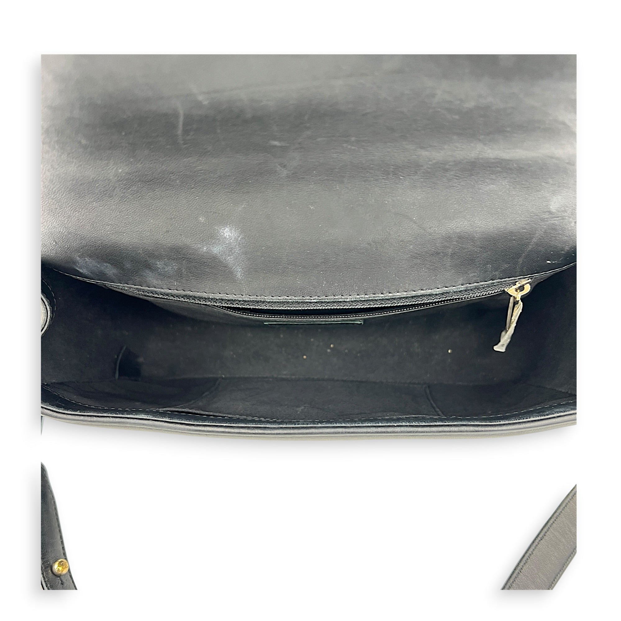 Boy Shoulder Bag Black in Lambskin, Gold hardware