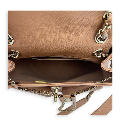 Duma Backpack Brown in Caviar Leather, Gold hardware