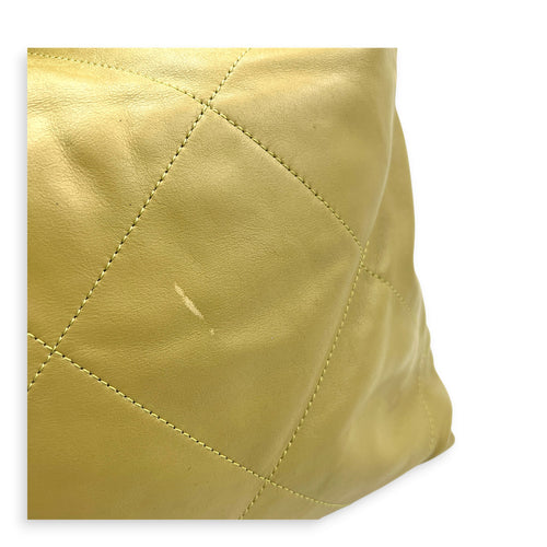 22 Tote Shoulder Bag Small Green in Calfskin, Gold hardware
