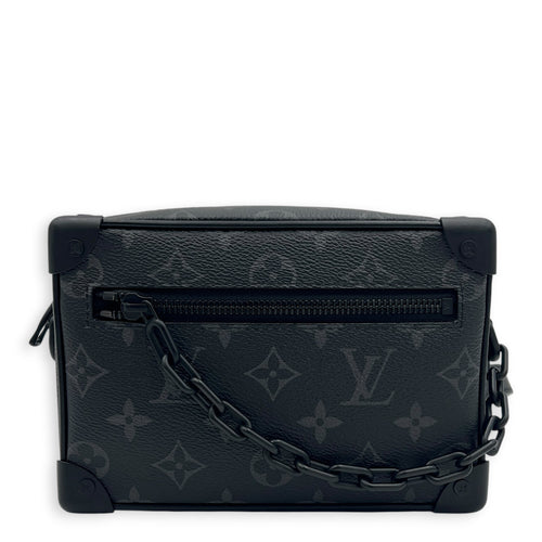 Soft Trunk Shoulder Bag Mini Monogram Eclipse in Canvas, Black hardware