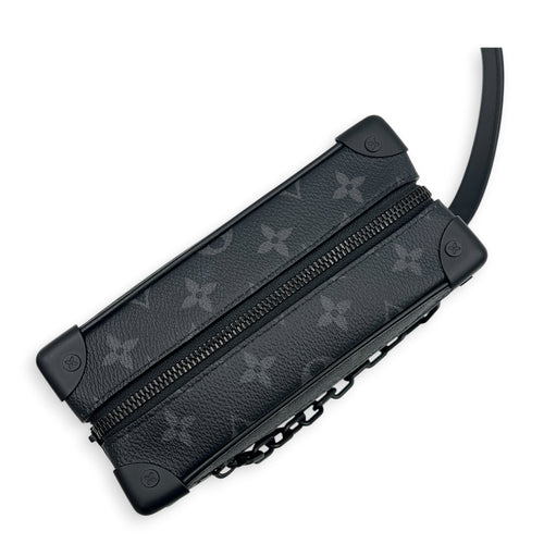 Soft Trunk Shoulder Bag Mini Monogram Eclipse in Canvas, Black hardware