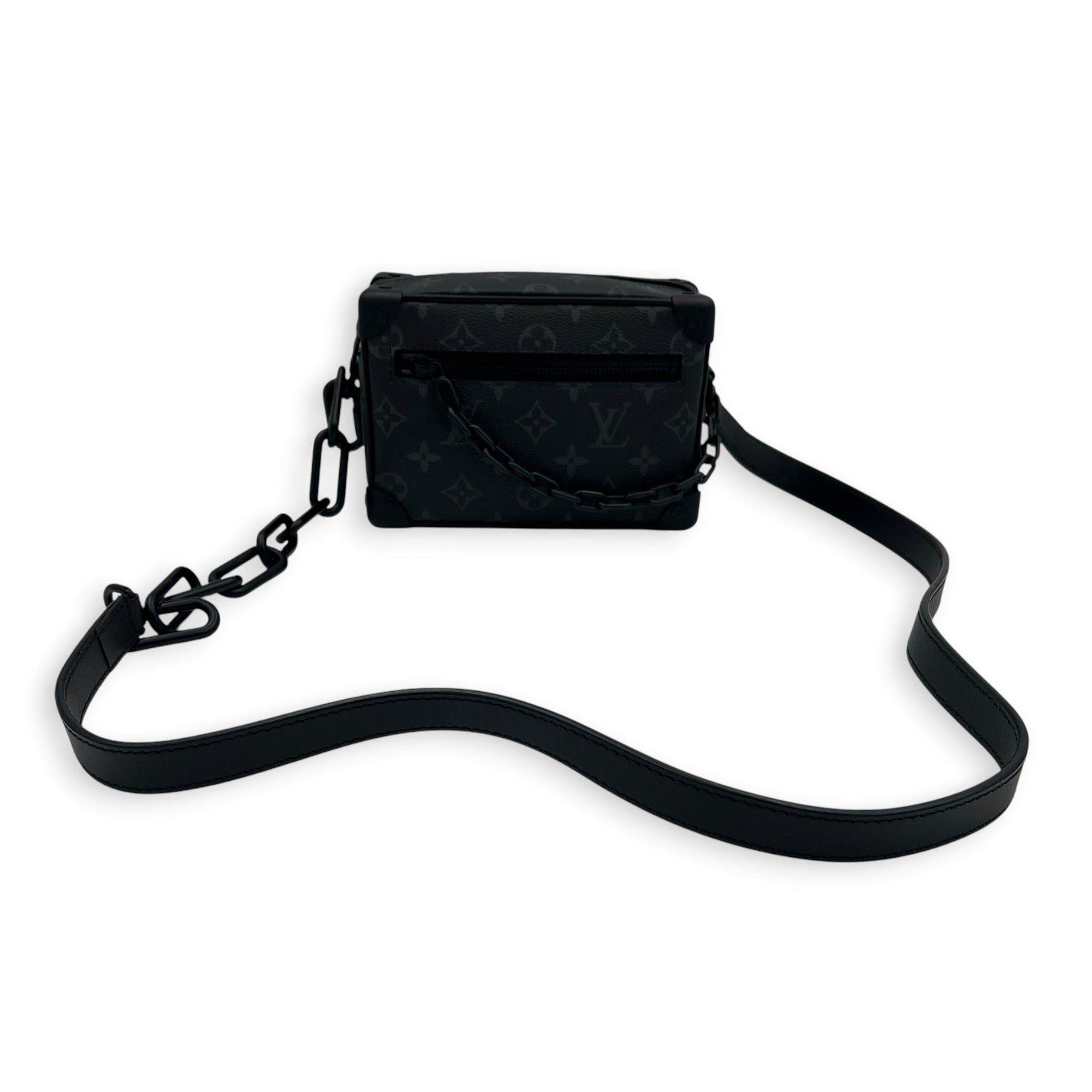Soft Trunk Shoulder Bag Mini Monogram Eclipse in Canvas, Black hardware