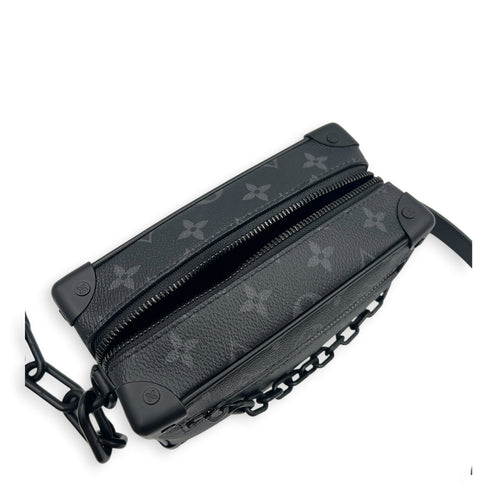 Soft Trunk Shoulder Bag Mini Monogram Eclipse in Canvas, Black hardware