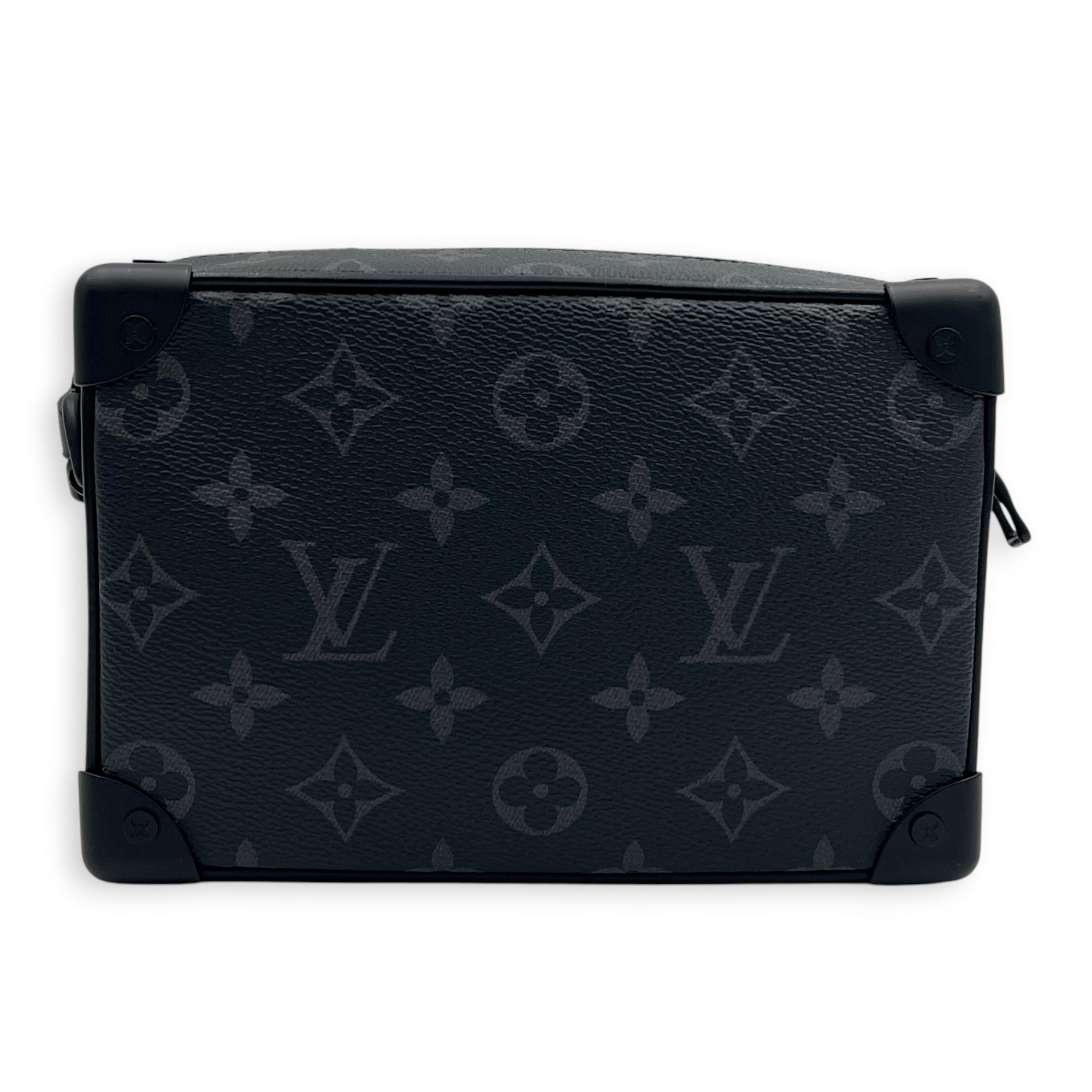 Soft Trunk Shoulder Bag Mini Monogram Eclipse in Canvas, Black hardware