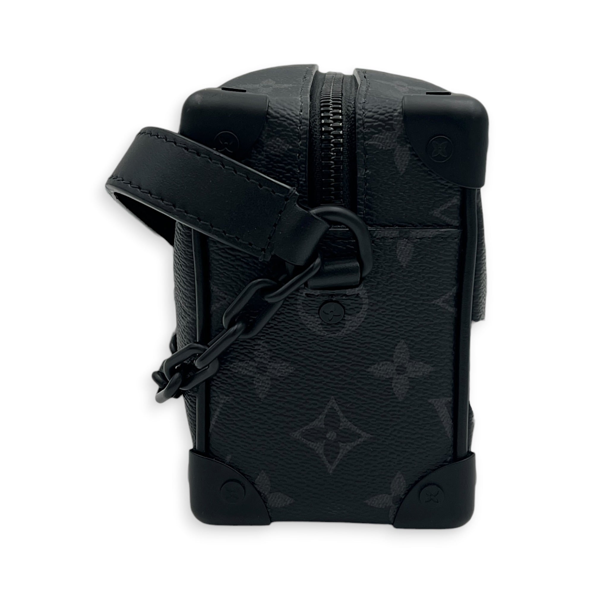 Soft Trunk Shoulder Bag Mini Monogram Eclipse in Canvas, Black hardware