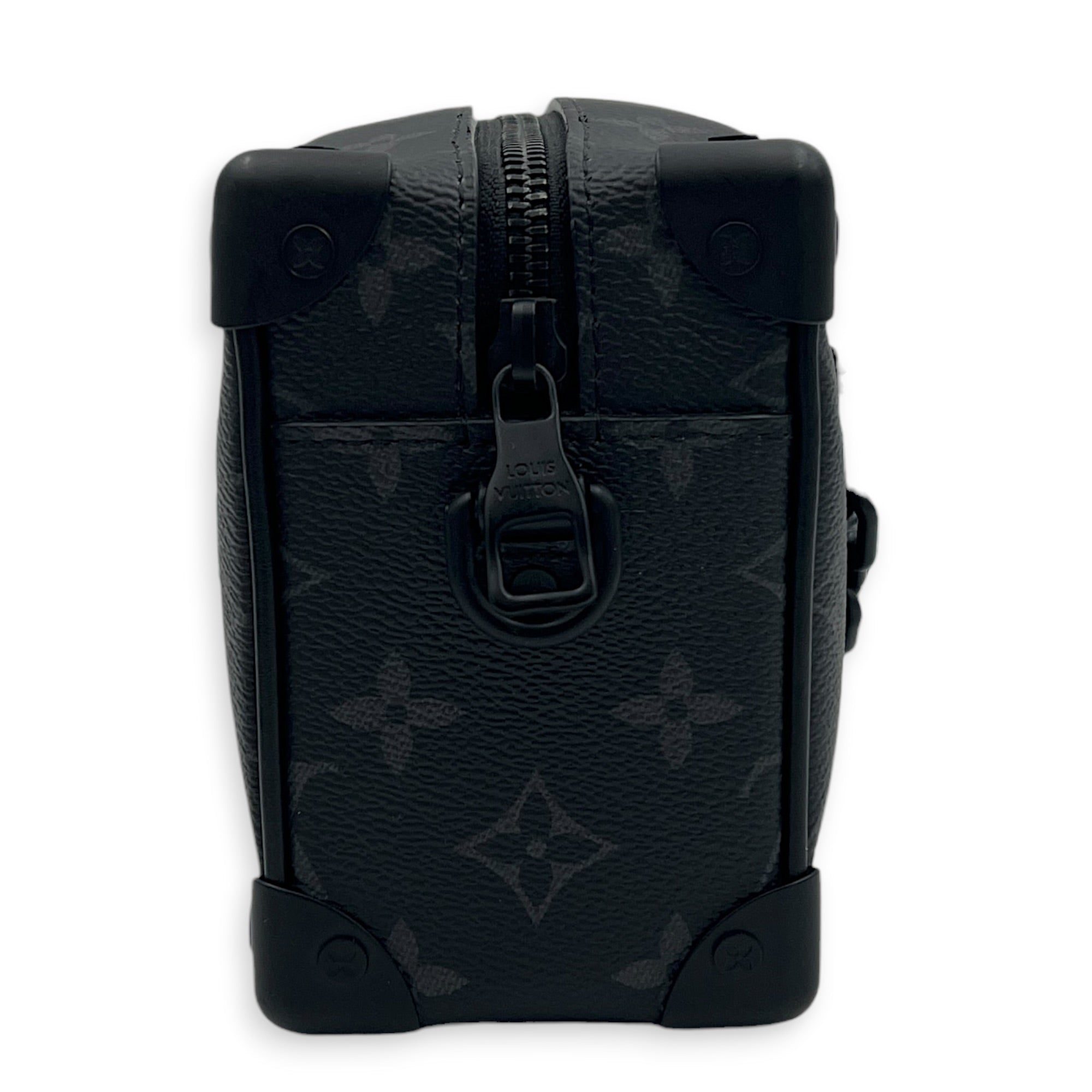 Soft Trunk Shoulder Bag Mini Monogram Eclipse in Canvas, Black hardware