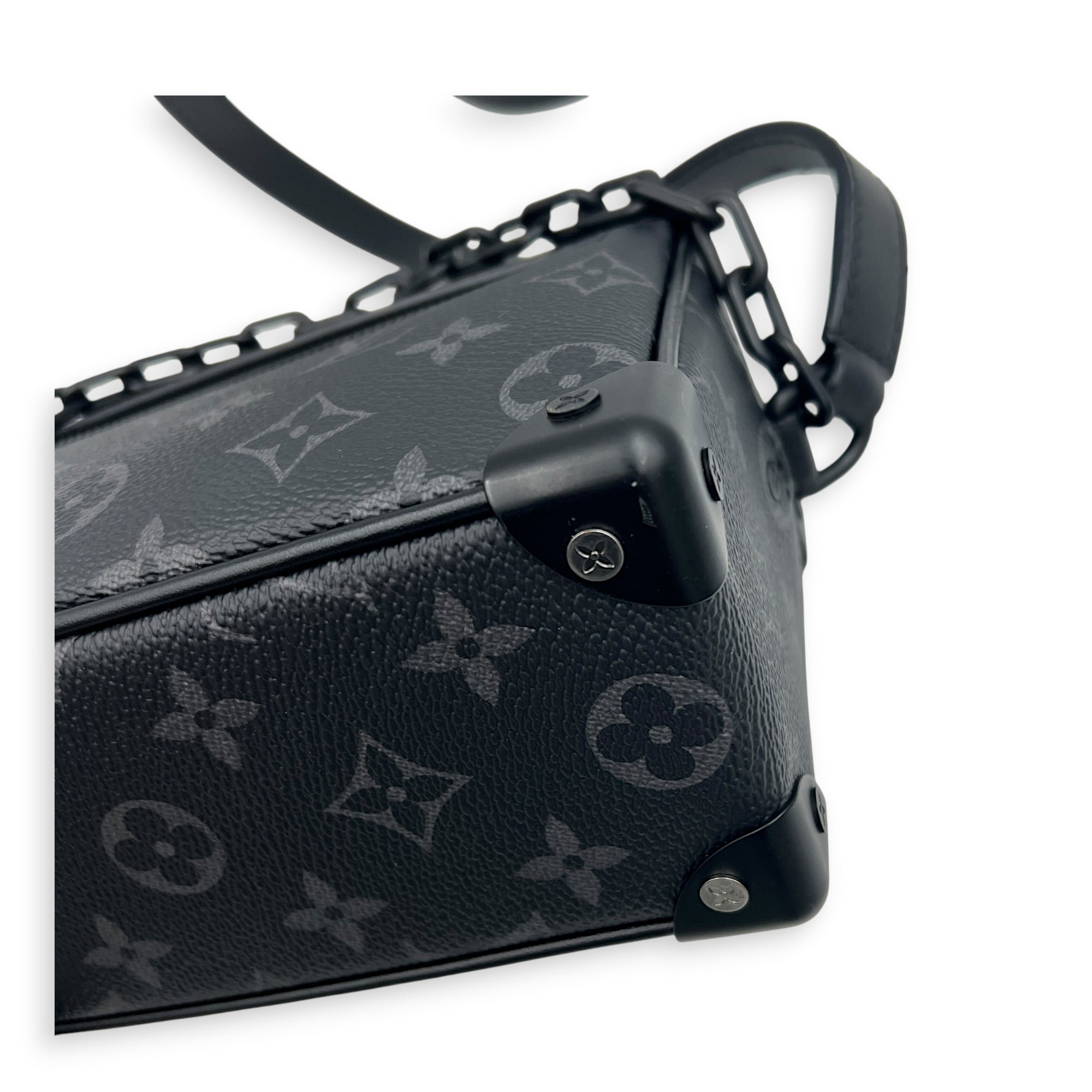 Soft Trunk Shoulder Bag Mini Monogram Eclipse in Canvas, Black hardware
