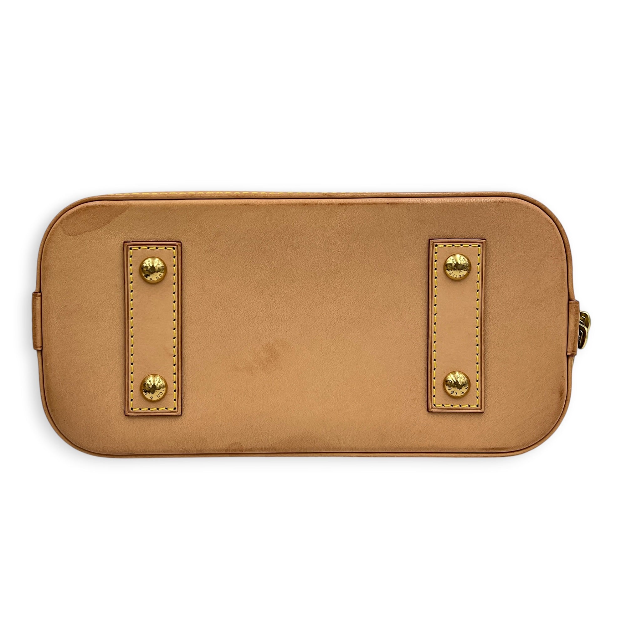 Alma Top Handle Bag BB Brown in Coated Canvas, Gold hardware