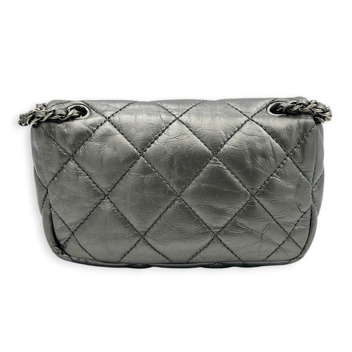 Chain Around Shoulder Bag Silver in Calfskin, Ruthenium hardware
