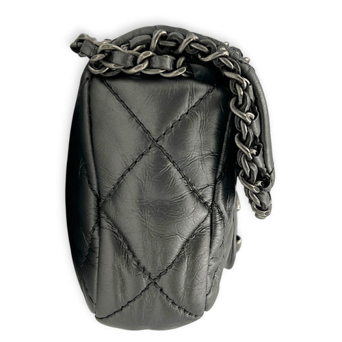 Chain Around Shoulder Bag Silver in Calfskin, Ruthenium hardware