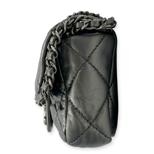 Chain Around Shoulder Bag Silver in Calfskin, Ruthenium hardware