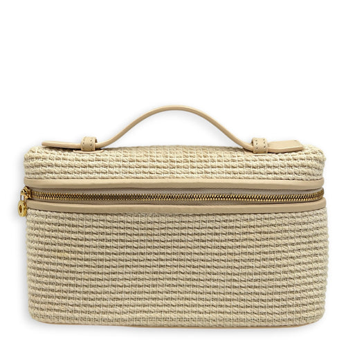 L19 Crossbody Bag Beige in Fabric, Gold hardware