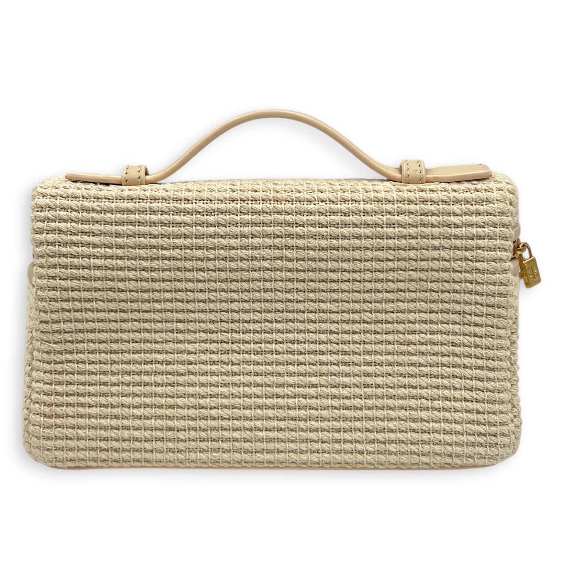 L19 Crossbody Bag Beige in Fabric, Gold hardware