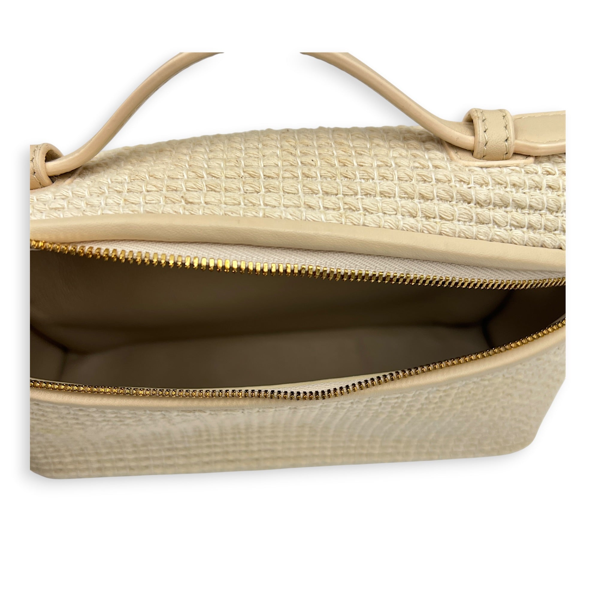 L19 Crossbody Bag Beige in Fabric, Gold hardware