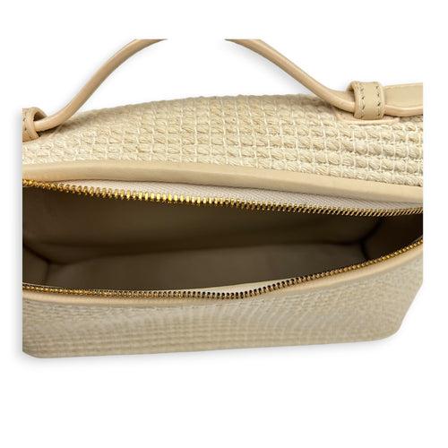 L19 Crossbody Bag Beige in Fabric, Gold hardware
