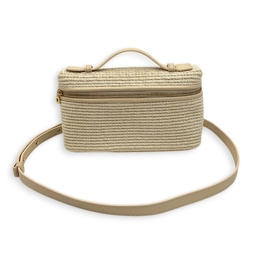 L19 Crossbody Bag Beige in Fabric, Gold hardware