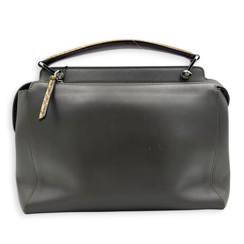 Dotcom Python Top Handle Bag Grey in Calfskin, Silver hardware