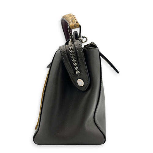 Dotcom Python Top Handle Bag Grey in Calfskin, Silver hardware