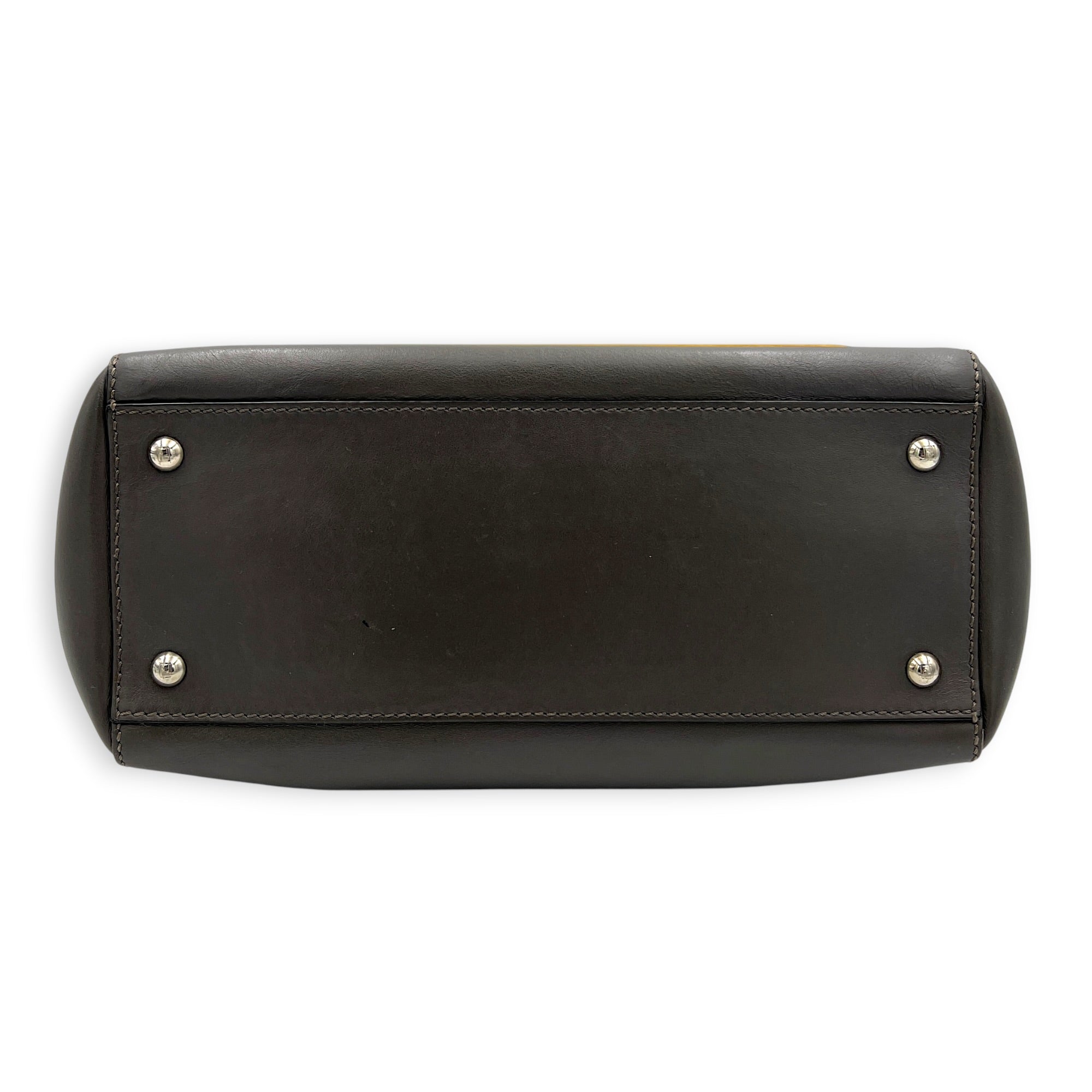 Dotcom Python Top Handle Bag Grey in Calfskin, Silver hardware