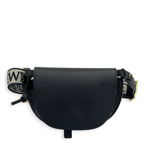 Gate Dual Blue Shoulder Bag in Calfskin, Gold hardware