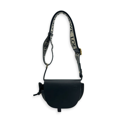 Gate Dual Blue Shoulder Bag in Calfskin, Gold hardware