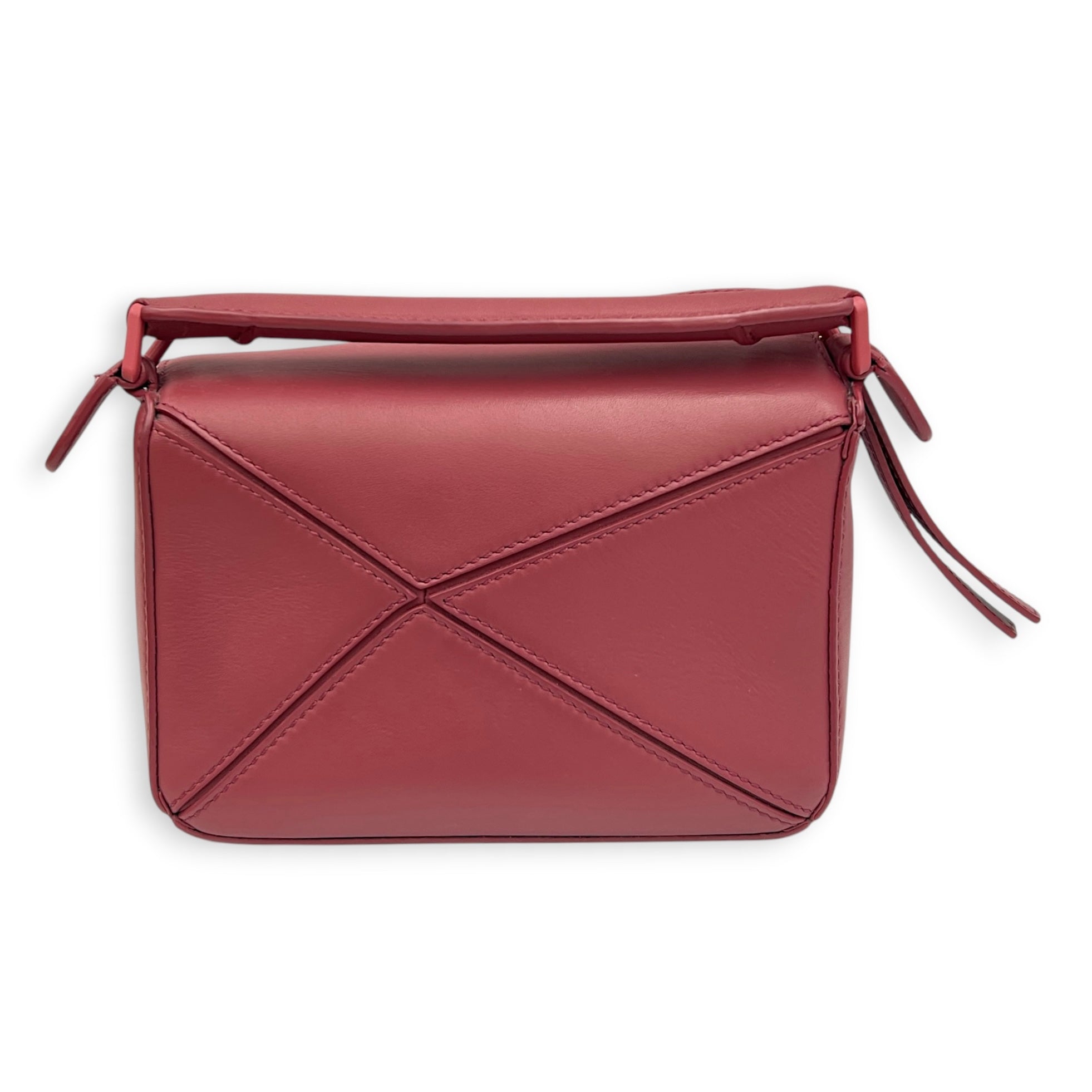 Puzzle Mini Pink Crossbody Bag in Calfskin, Monochrome hardware