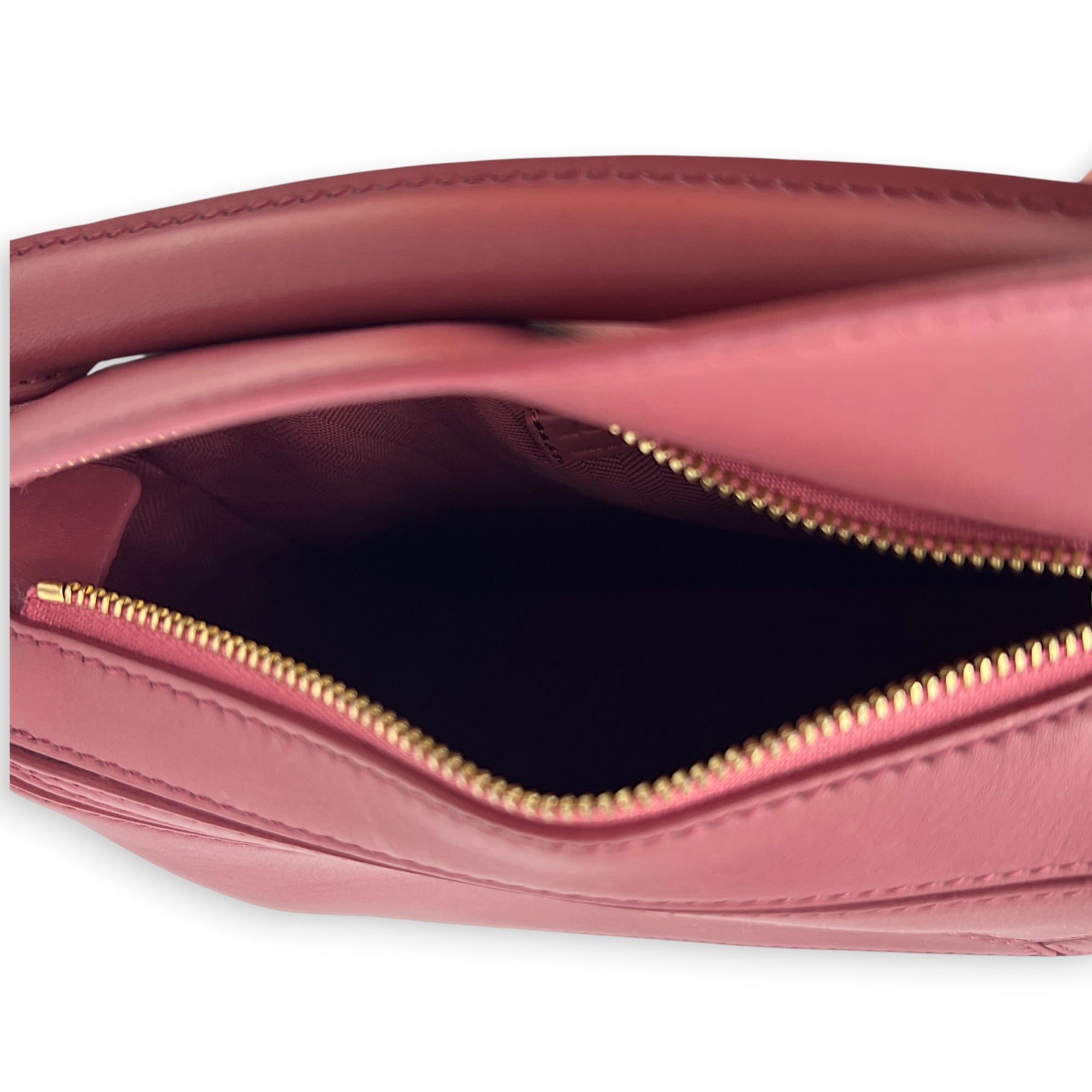 Puzzle Mini Pink Crossbody Bag in Calfskin, Monochrome hardware