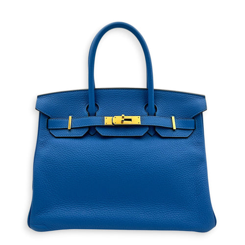 Birkin 30 Bleu Frida Top Handle Bag in Clemence, Gold hardware
