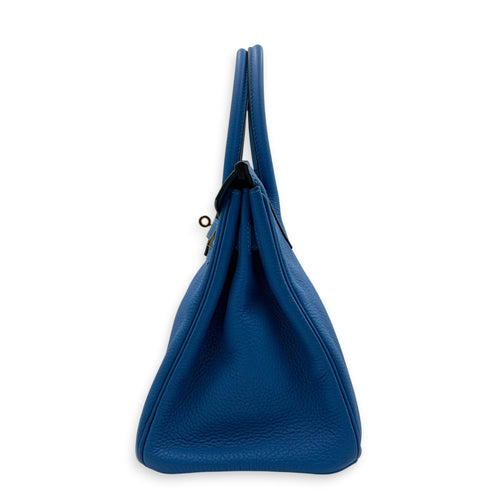 Birkin 30 Bleu Frida Top Handle Bag in Clemence, Gold hardware