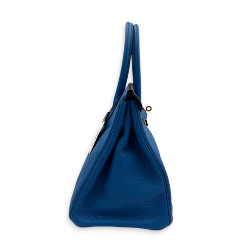 Birkin 30 Bleu Frida Top Handle Bag in Clemence, Gold hardware