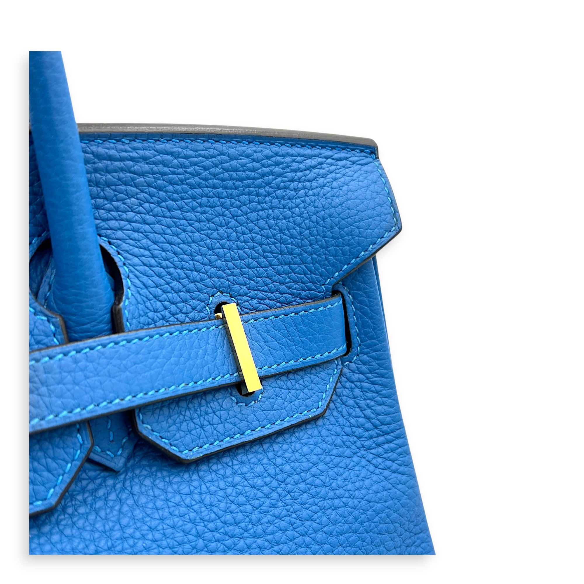 Birkin 30 Bleu Frida Top Handle Bag in Clemence, Gold hardware