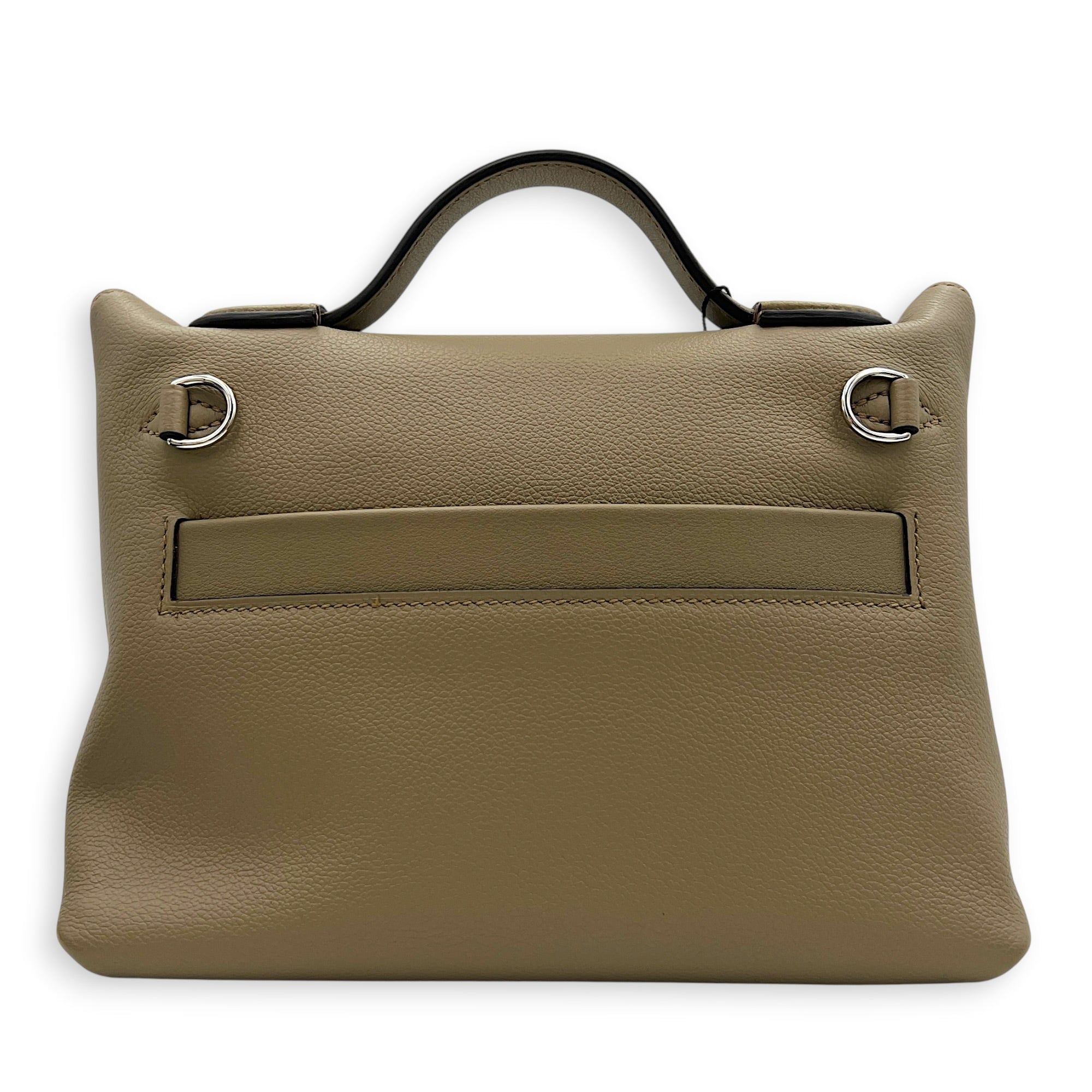 24/24 21 Beige Marfa Top Handle Bag in Evercolor, Palladium hardware