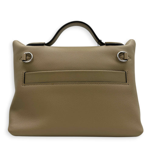 24/24 21 Beige Marfa Top Handle Bag in Evercolor, Palladium hardware