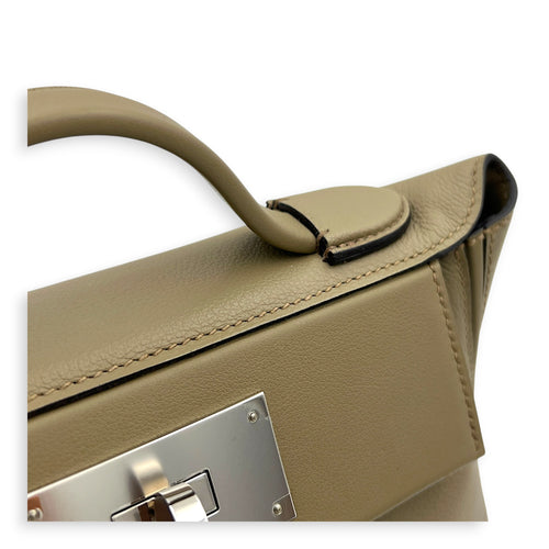 24/24 21 Beige Marfa Top Handle Bag in Evercolor, Palladium hardware