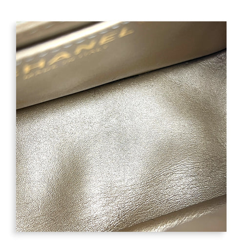 Square Pearl Crush Crossbody Bag Black in Lambskin, Gold hardware