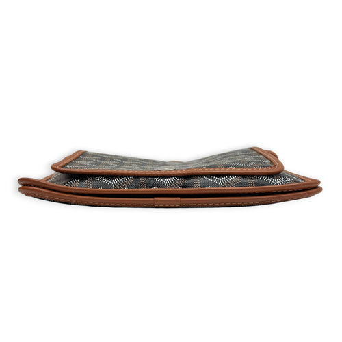 Plumet Crossbody Bag Brown/Black in Coated Canvas, Silver hardware