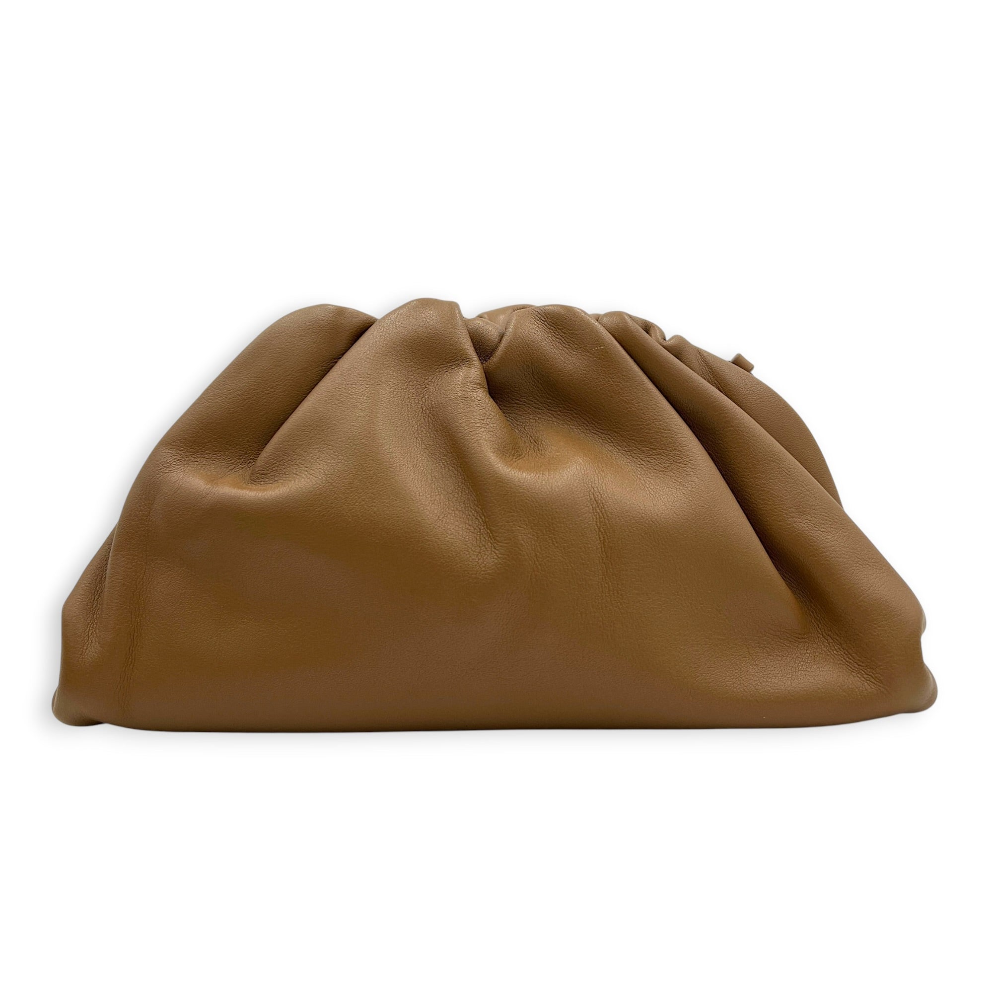 The Pouch Brown in Calfskin, Gold hardware