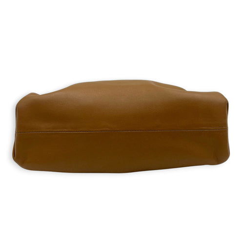 The Pouch Brown in Calfskin, Gold hardware